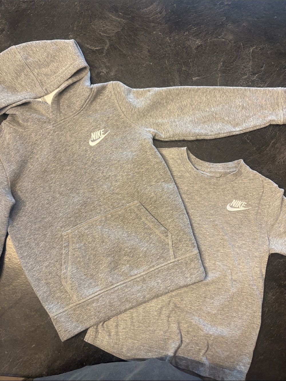 Nike Grey Heather Hoodie and Tee Duo